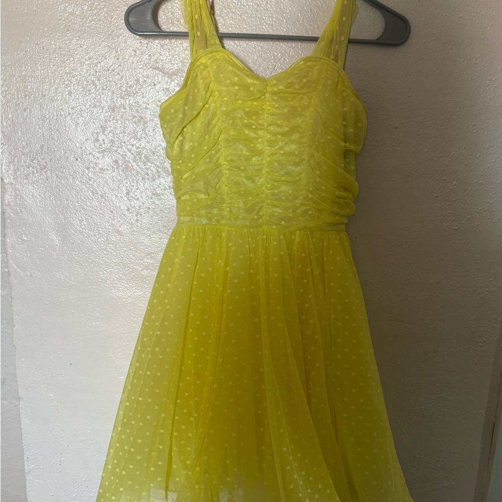 Sheer and Beautiful - Yellow Polka Dot Dress